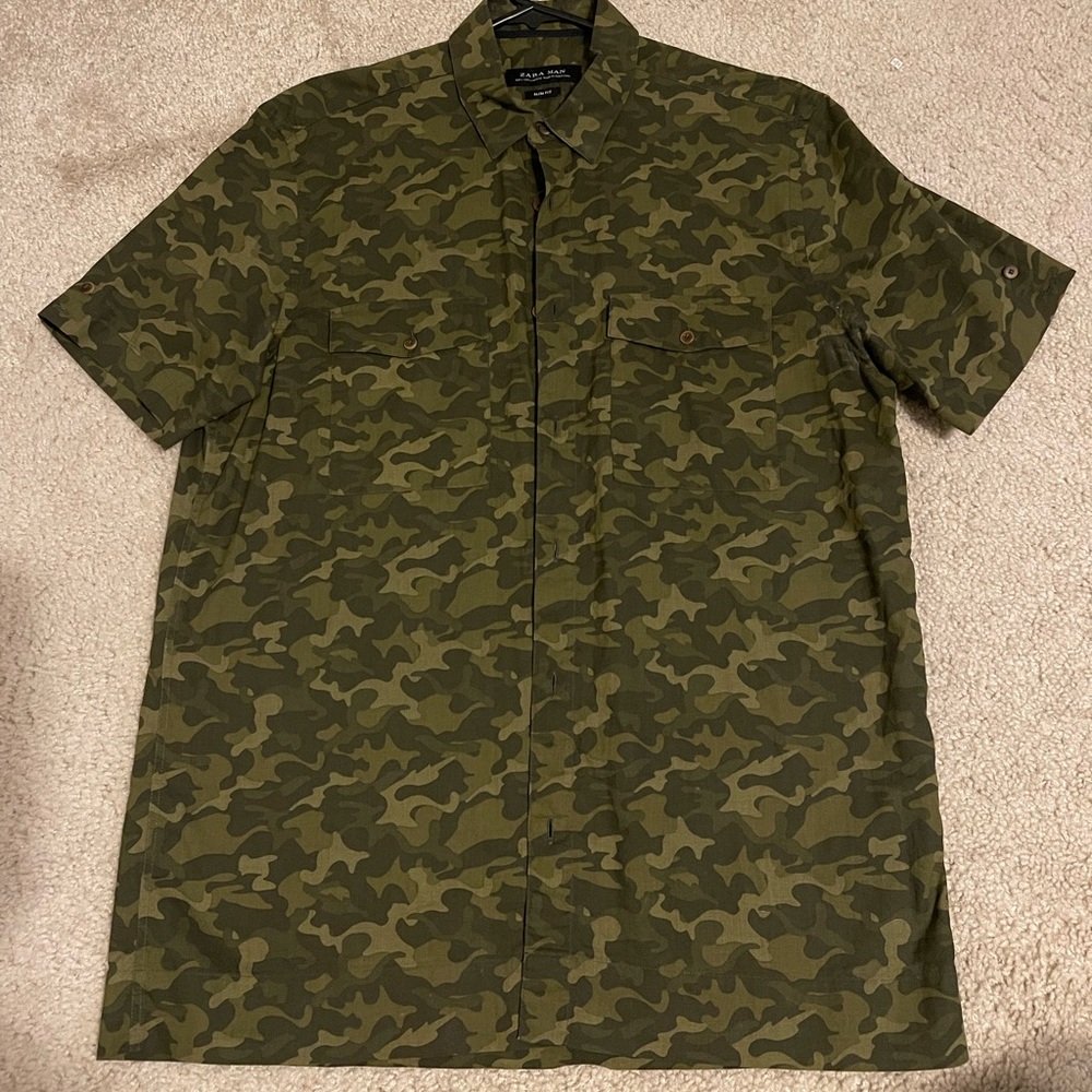Zara camo shirt